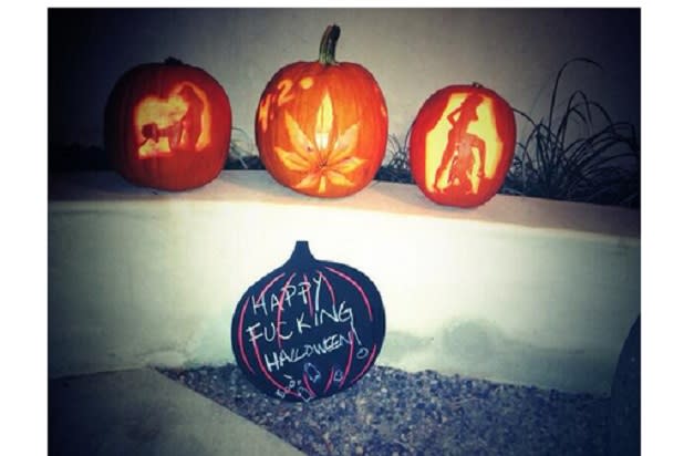 Fuck Miley - Miley Cyrus Delivers Raunchy Halloween Tidings â€“ With Porn Pumpkins