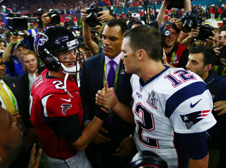 Matt Ryan and Tom Brady were the last two MVP candidates to face off in that year's Super Bowl. (Mark J. Rebilas-USA TODAY Sports)