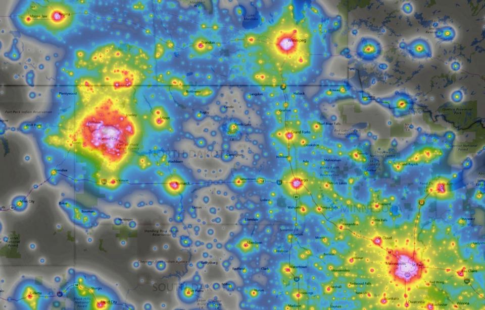 Light Pollution Map/VIIRS/DMSP/World Atlas/Microsoft Bing