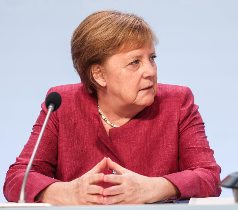 Angela Merkel auf dem Unionskongress am Montag (Bild: Filip Singer/Pool/Getty Images)