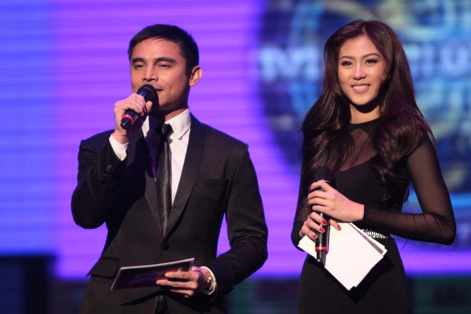 The Kapatid Network launches its biggest offerings for the first quarter of the year via the high-velocity themed trade launch titled "Go5!" at the Resorts World Manila's Performing Arts Theater in Pasay city, south of Manila. on 15 January 2012. (George Calvelo/NPPA Images)