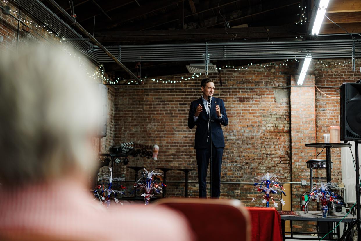 Oklahoma Lt. Governor Matt Pinnell spoke about the importance of party unity during the Republican and Other Conservatives of Washington County launch party at Crossing 2nd.