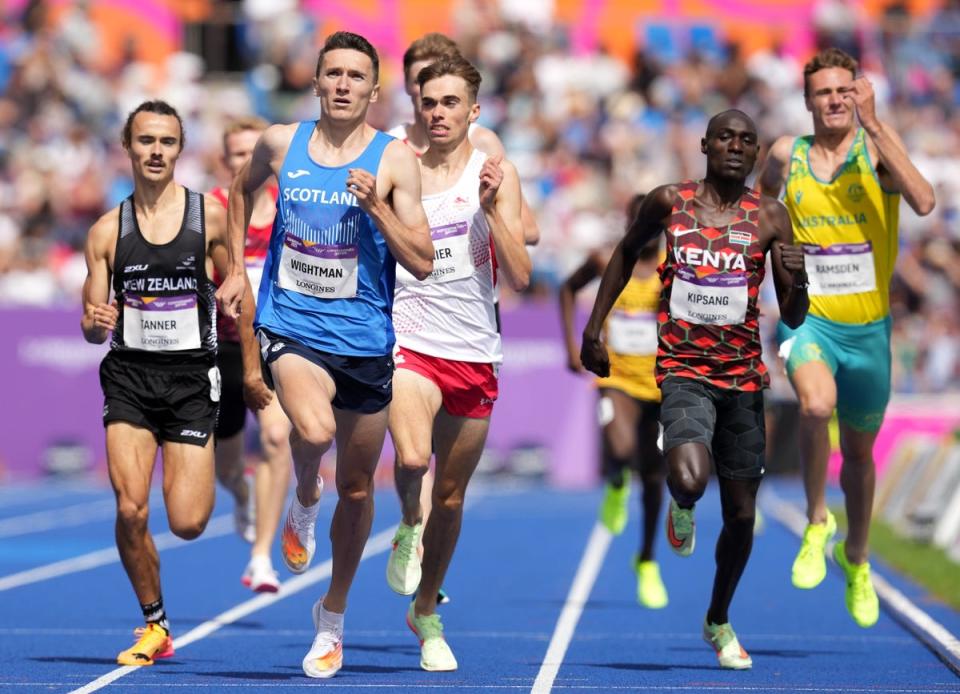 Scotland’s Jake Wightman (second left) in action during the second heat the Men’s 1500 metres round one at Alexander Stadium (Martin Rickett/PA) (PA Wire)