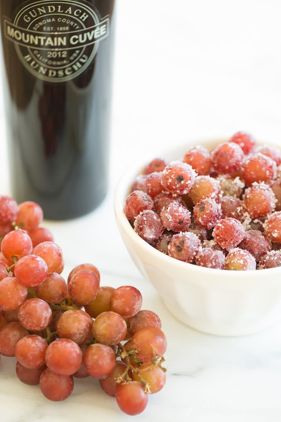 Frozen Grapes Marinated in Wine