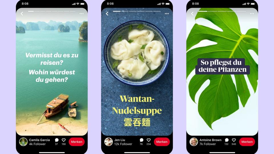 Mit einer neuen Story-Funktion will die Plattform Pinterest interaktiver werden.