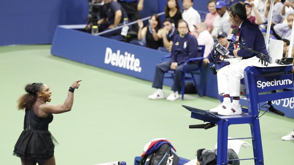 Serena Williams denied she was coached during the controversial US Open final. Pic: Getty