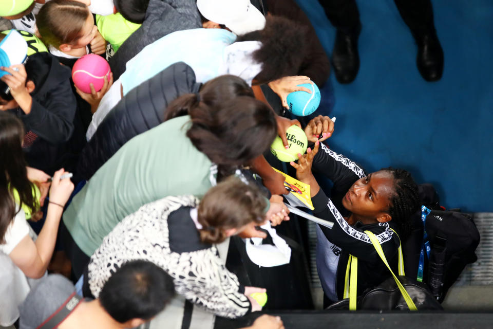 Coco Gauff ha superato Venus per 7-6, 6-3 al 1° turno degli Australian Open. "Questa volta ero decisamente più fiducioso - ha detto la la giovane tennista americana - la folla non mi ha spaventato tanto quanto l'ultima volta." (Photo by Cameron Spencer/Getty Images)