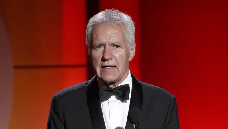 In this April 30, 2017, file photo, Alex Trebek speaks at the 44th annual Daytime Emmy Awards at the Pasadena Civic Center in Pasadena, California. It’s now been three years since Trebek died.