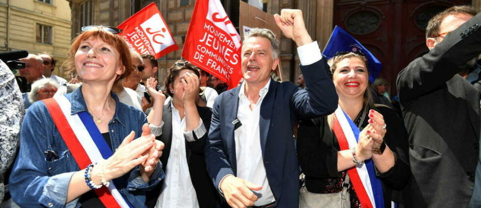 Fabien Roussel s'est mêlé aux manifestants à Montpellier.  - Credit:SYLVAIN THOMAS / AFP