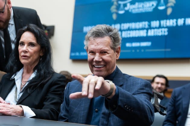 Randy Travis and his wife Mary testify at the House Judiciary Subcommittee on Courts, Intellectual Property, and the Internet hearing on June 26, 2024.  - Credit: Tom Williams/CQ-Roll Call, Inc via Getty Images