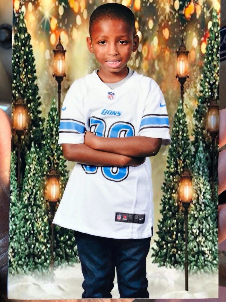 RayShawn Gales, 10, who with his four siblings returned to Michigan on Dec. 19, 2023 after spending weeks in foster care in Florida.