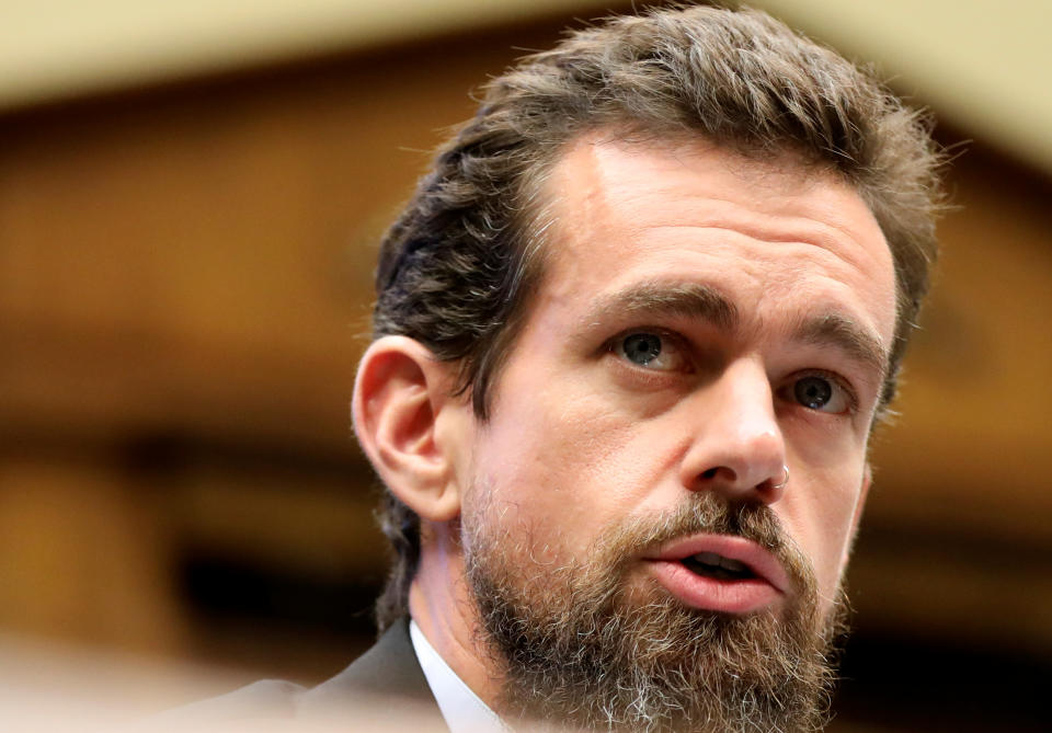 Twitter CEO Jack Dorsey testifies before the House Energy and Commerce Committee hearing on Twitter’s algorithms and content monitoring on Capitol Hill in Washington, U.S., September 5, 2018. (Source: Reuters)