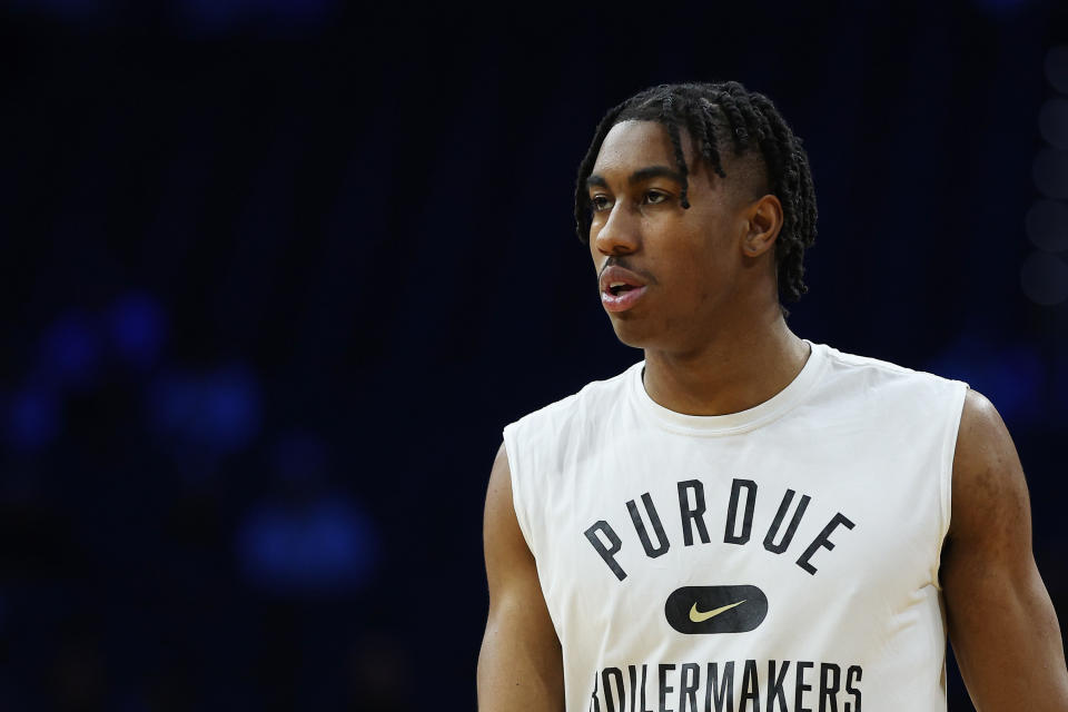 Purdue Guard's Jaden Ivey is one of the most interesting high-value lottery outlooks.  (Patrick Smith / Getty Images)