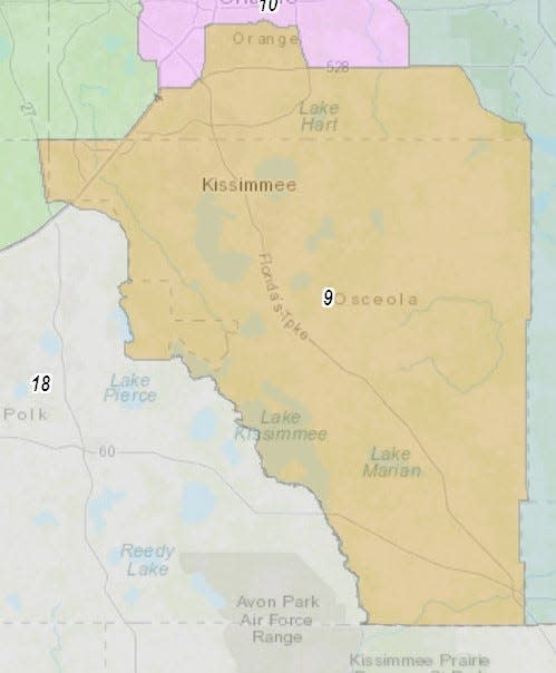 Florida's U.S. House District 9 includes small slivers of northeast Polk County.