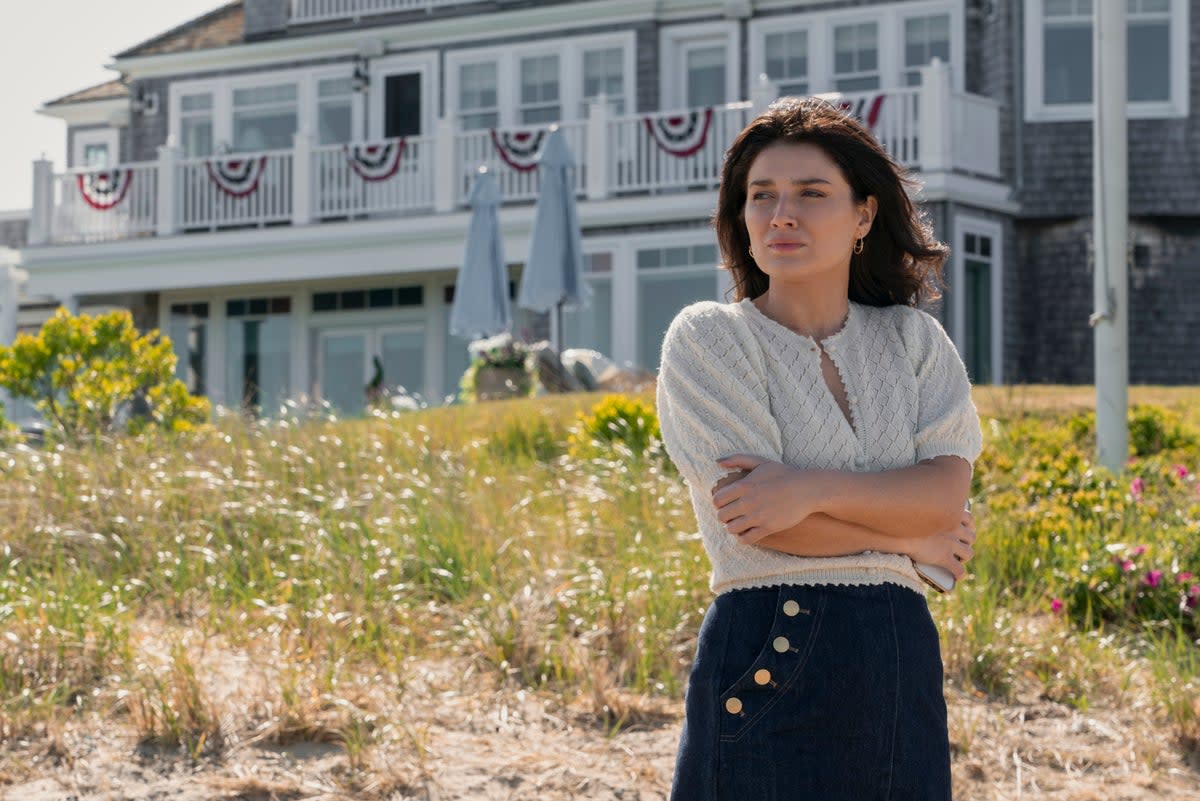 Outisder Amelia Sacks finds herself marrying into one of Nantucket’s wealthiest families, but their seaside mansion was actually located in Cape Cod (Seacia Pavao/Netflix)