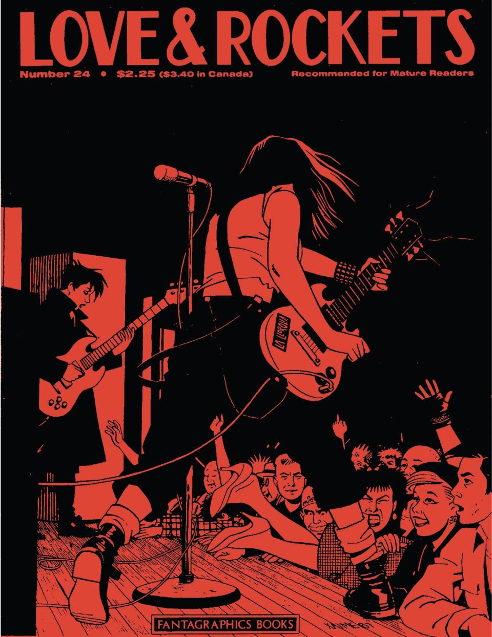 Hopey's band La Llorona performs on the cover of an issue of Love and Rockets. The long-running comic book series is featured in a KCET documentary.