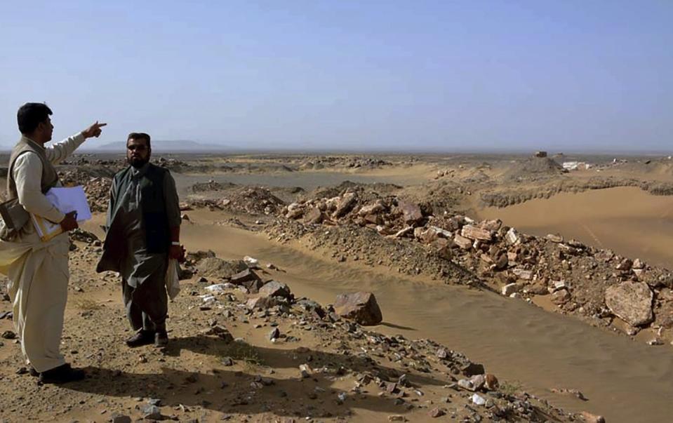 Many mines in the study were on or near Indigenous lands. Pictured: local officials inspect a copper mine in Pakistan. Naseem James/AP