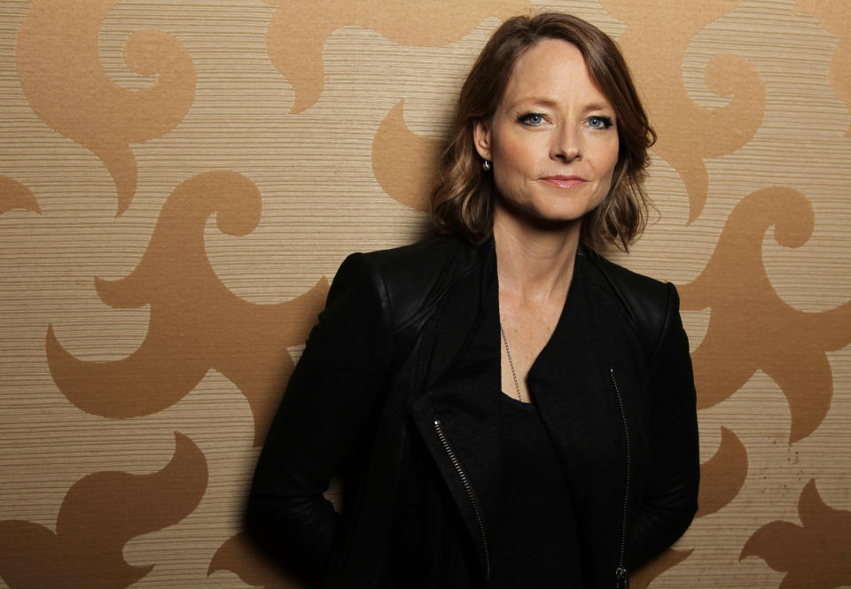 FILE - This July 13, 2012 file photo shows actress Jodie Foster during Comic-Con in San Diego. The Hollywood Foreign Press Association announced Thursday, Nov. 1, that Foster will receive the group's Cecil B. DeMille Award at the 70th annual Globes ceremony on Jan. 13. (Photo by Matt Sayles/Invision/AP, file)