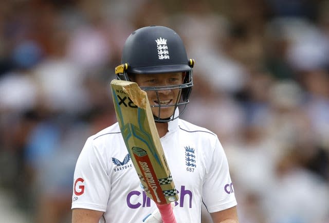 Ollie Pope in action for England