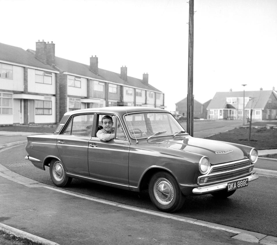 St John with his new Ford Cortina in 1965 - Mirrorpix via Getty Images