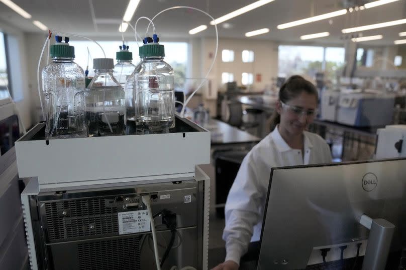 A scientist works in Eat Just's protein chemistry lab in Alameda, CA, June 2021