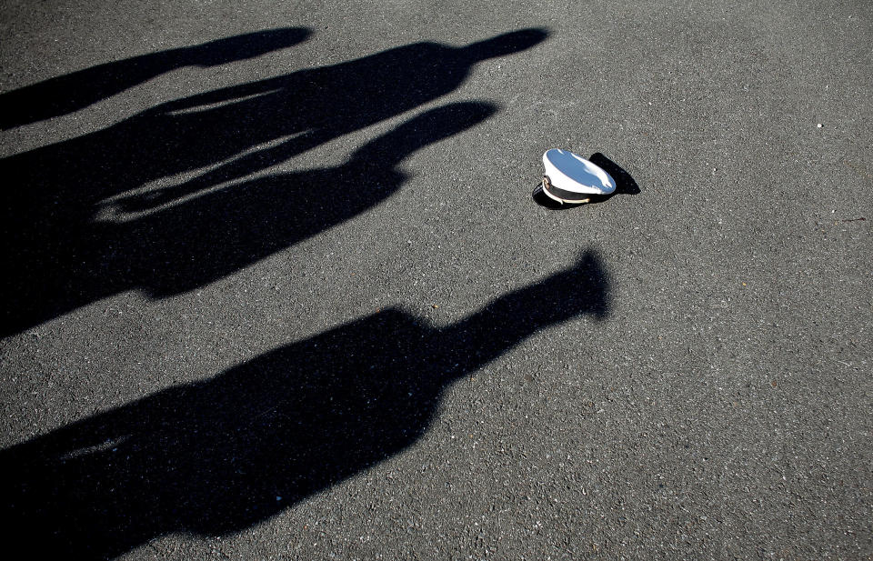 Image: A uniform hat at a Naval Academy graduation in Annapolis, Md., in 2008. (Chip Somodevilla / Getty Images file)