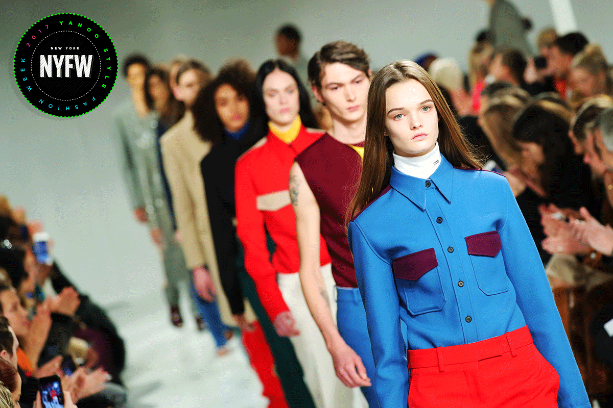 NEW YORK, NY - FEBRUARY 10: A model walks the runway at the Calvin Klein Collection show during New York Fashion Week on February 10, 2017 in New York City. (Photo: Getty Images)