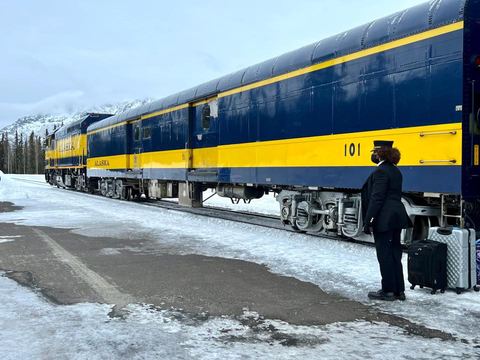 Gigi Ragland The scenic Aurora Winter Train from Fairbanks to Anchorage.