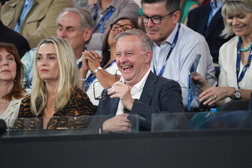 Prime Minister Anthony Albanese at the Australian Open