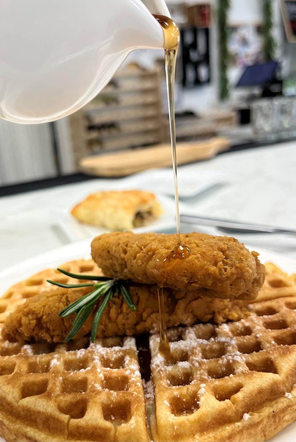 Cadeau Café recently added a chicken & waffle to its menu.