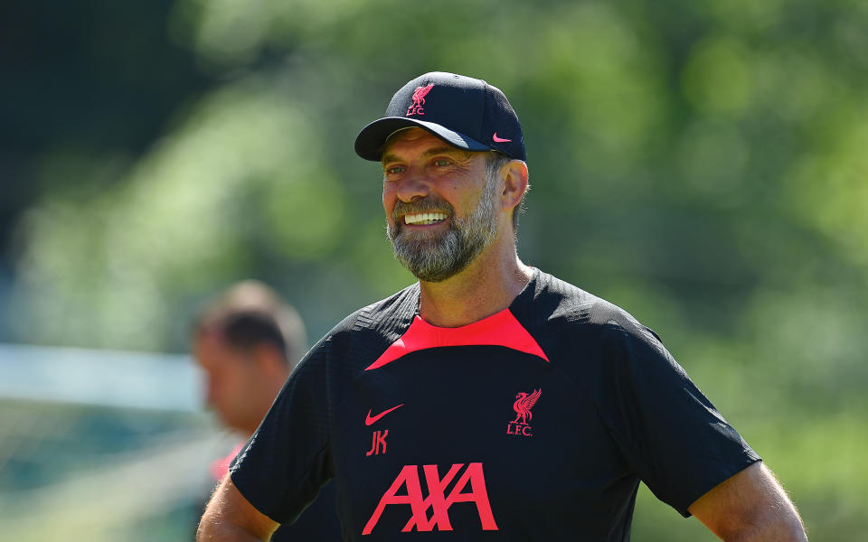 UNSPECIFIED, AUSTRIA - JULY 28: (THE SUN OUT.THE SUN ON SUNDAY OUT) Jurgen Klopp manager of Liverpool during the Liverpool pre-season training camp at  on July 28, 2022 in UNSPECIFIED, Austria. (Photo by John Powell/Liverpool FC via Getty Images)