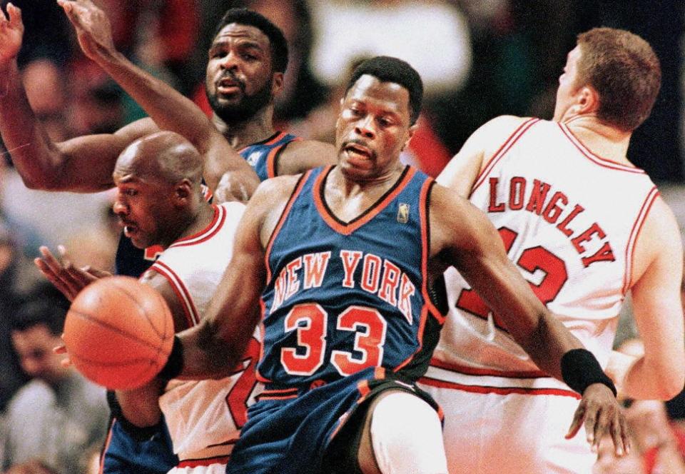 Patrick Ewing talked about losing his gold medals and how he's dealing with painful memories of "The Last Dance." (Vincent Laforet/AFP via Getty Images)