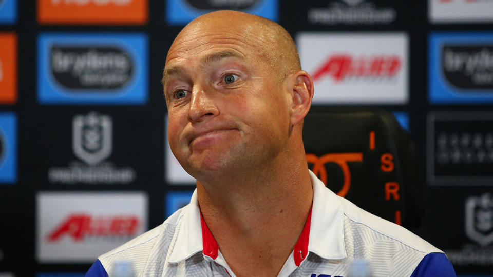 Nathan Brown after the Knights' lost to the West Tigers. (Getty Images)