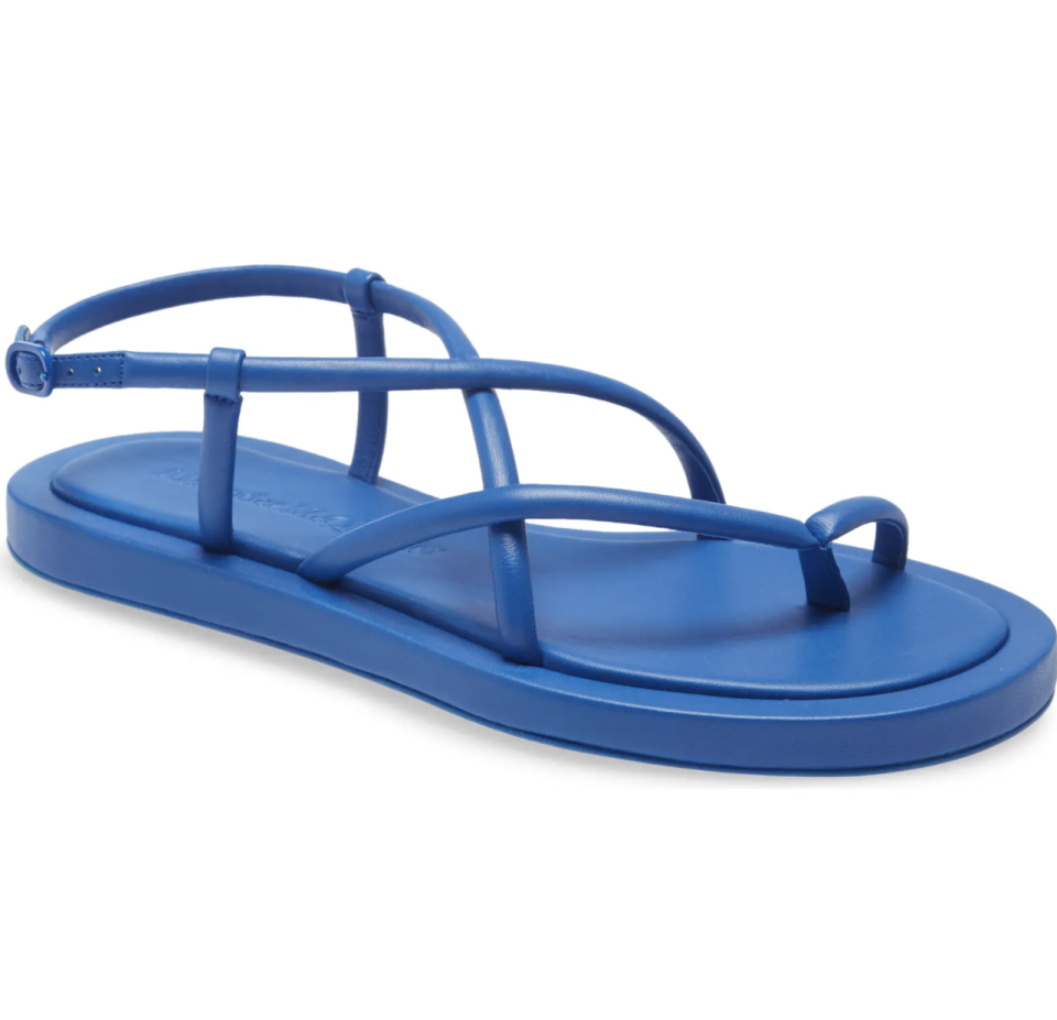 Alexander McQueen Toe Loop Slingback Sandal in ocean blue (Photo via Nordstrom)