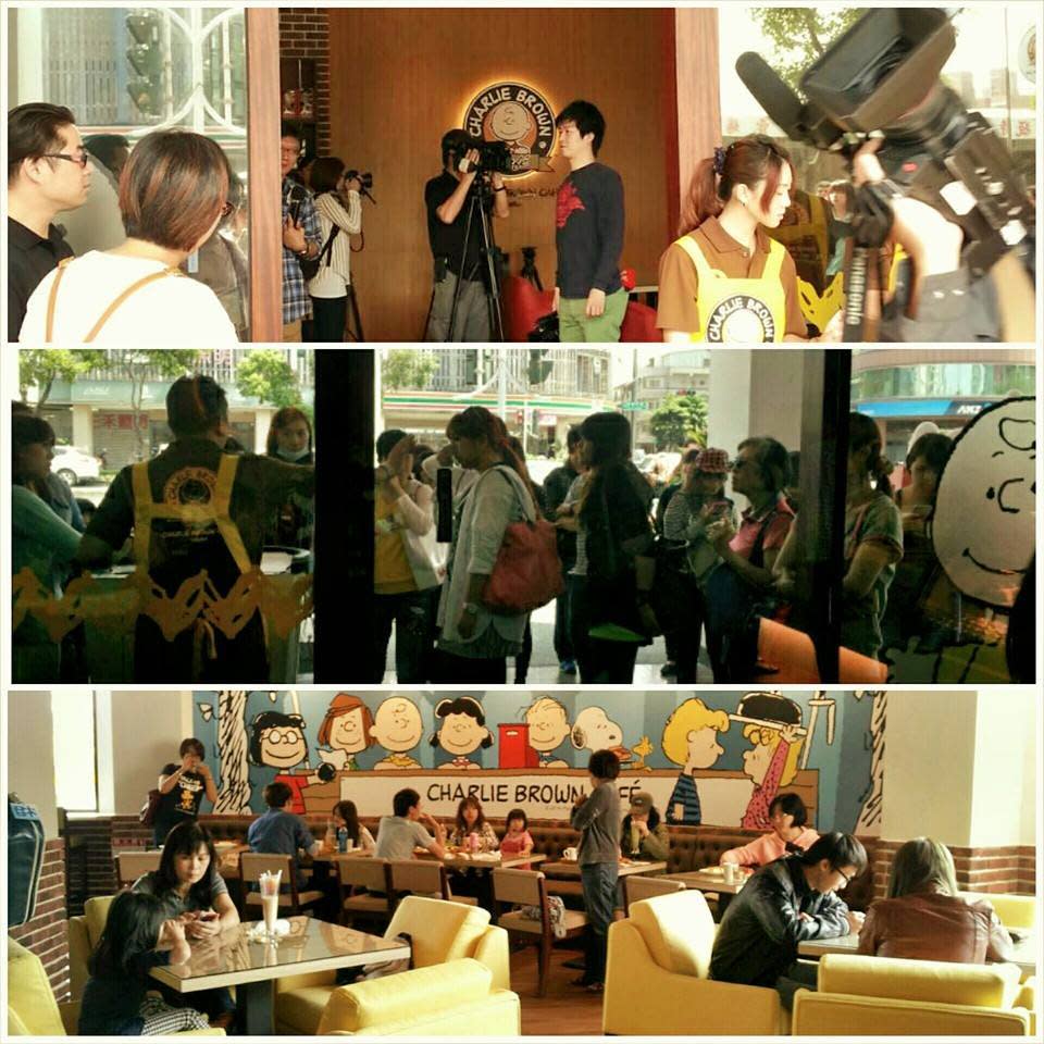 查理布朗咖啡首日即吸引許多客人上門嘗鮮。(圖片來源／Charlie Brown Café Taiwan)