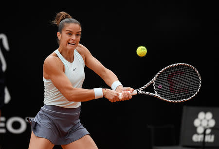 Tennis - WTA Premier 5 - Italian Open - Foro Italico, Rome, Italy - May 18, 2019 Greece's Maria Sakkari in action during her semi final match against Czech Republic's Karolina Pliskova REUTERS/Giuseppe Maffia