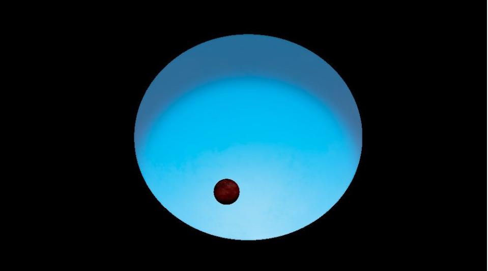 Der Planet hat eine Seite seinem heißen blauen Stern zugewandt. (ESA)