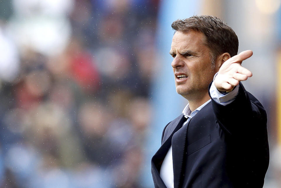 Crystal Palace manager Frank de Boer gestures on the touchline