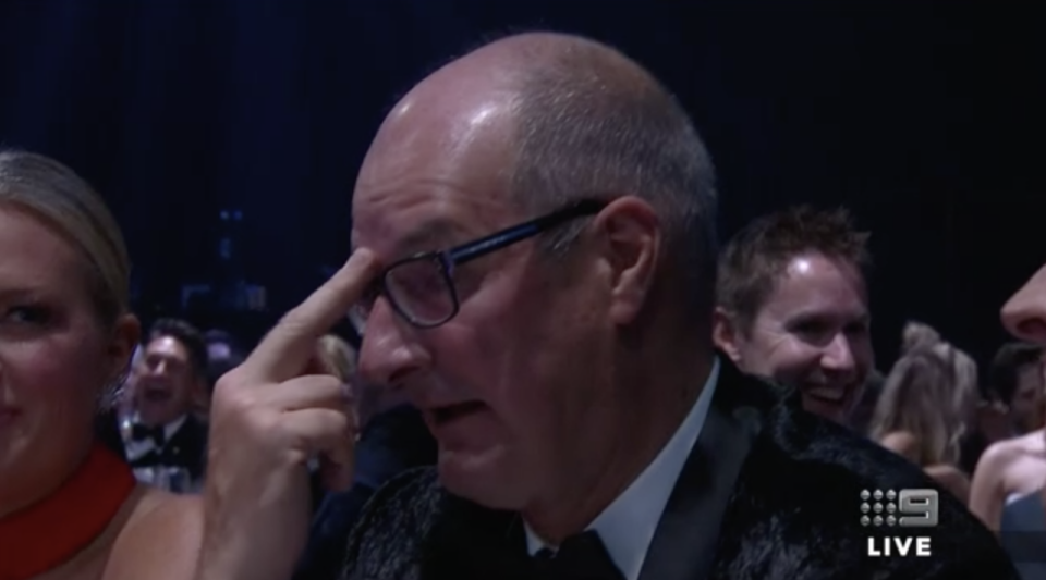 David Koch's reaction to Tom Gleeson at the 2019 Logie Awards