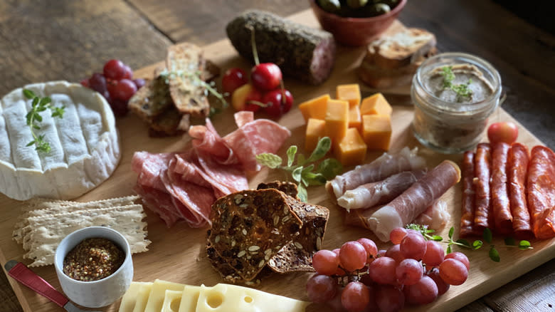 Charcuterie platter with meats