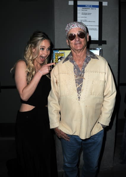 Jennifer Lawrence has been dying to meet Bill Murray, and it shows! The 24-year-old <em>Hunger Games</em> actress and the 64-year-old movie icon ran into each other at Comic-Con 2015 in San Diego, California, on Thursday, and truth be told, the experience was all anyone could ever want it to be. <strong>WATCH: Bill Murray Clears Up 'Star Wars' Rumors, Defends Miley Cyrus During First Ever Comic-Con Appearance</strong> Getty Images "I and the rest of the world have been a huge fan of Bill Murray for a really long time and always wanted to meet him," Lawrence told reporters, during the <em>Hunger Games: Mockingjay Part 2</em> press conference. "I kind of spoke to him through Woody Harrelson. I woud send emails to Woody, mostly when I was drunk, of things I always wanted to say to Bill Murray. So he received them. So just the fact that Bill Murray knows that I exist was part one. Part two, <em>he</em> wanted to speak to <em>me</em>. And he like, <em>mentioned something about us working together</em>, I don’t know! I'm excited about that, that was cool." Getty Images <strong>PIC: Jennifer Lawrence Is Totally Badass Rocking Her Red Katniss Suit in New 'Mockingjay' Poster and Video Tease</strong> Hero goals. If that is not the truest expression of happiness that has ever been captured, then we don't know what happiness is. The fact that this meeting did not happen sooner is nothing short of a crime against fate. Lawrence and Murray are like the Harry and Dumbledore of real humans! And we have to say, the combination is kind of perfect. This is our light. Getty Images One can only assume that the experience of meeting Murray in real life is nothing short of a "murraycle." The encounter left Lawrence with the ability to perfectly mirror the movements of her Mockingjay co-star, Josh Hutcherson... http://joshmopolitan.tumblr.com/post/123661413404/joshifer-in-sync-x <strong>WATCH: Jennifer Lawrence Gushes About Her 'Best Friend' Liam Hemsworth </strong> As well as console him directly through the forehead. http://stydiaislove.tumblr.com/post/123666008908 While meeting Murray trumps any and all things that can happen to a person past, present and future, Lawrence was also at Comic-Con to promote <em>Mockingjay Part 2</em>. When addressing the upcoming end to the Hunger Games franchise and her character, Katniss Everdeen, Lawrence got slightly sentimental, saying, "I don't think I'll ever really say goodbye to her." And while Katniss and Jennifer are forever linked in our hearts, Lawrence assured the Comic-Con audience that she has almost nothing in common with her on-screen heroine. "Nothing about us is similar because she's brave and I'm… an actress," she said. <strong>MORE: 13 Reasons The Oscars Were Way Better With Jennifer Lawrence </strong> Jennifer Lawrence... you are so much more than an actress. And now, you've met Bill Murray!! We're gonna go shout at Hollywood executives that it's insane these two haven't teamed up in a movie yet. Also, Jennifer Lawrence's style game has been ON POINT in NYC.