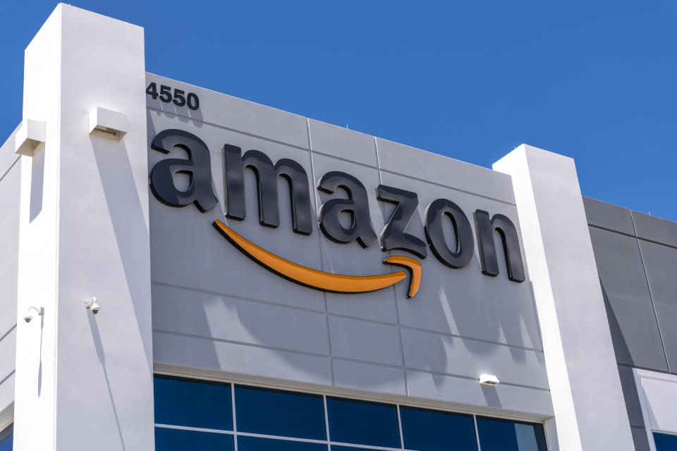 Las Vegas,Nevada, United States - June 18, 2020: Amazon fulfillment center exterior shot in North Las Vegas Nevada USA . Amazon is the most famous on-line shopping company in the world.