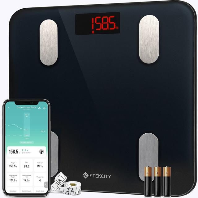  Customer reviews: FitTrack Dara Smart BMI Digital Scale -  Measure Weight and Body Fat - Most Accurate Bluetooth Glass Bathroom Scale  (White)