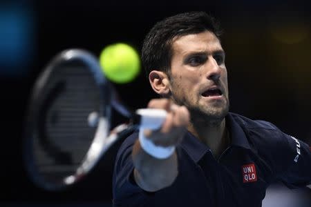 Britain Tennis - Barclays ATP World Tour Finals - O2 Arena, London - 19/11/16 Serbia's Novak Djokovic in action during his semi final match against Japan's Kei Nishikori Action Images via Reuters / Tony O'Brien Livepic