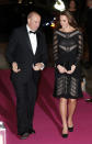 <p>For a charity dinner in London, Kate turned up in a black knitted dress by Temperley London. She completed the look with a black beaded clutch and Jimmy Choo heels. </p><p><i>[Photo: PA]</i></p>