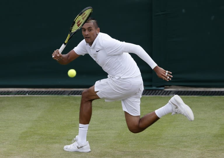 Australia's Nick Kyrgios in action during the 2015 Wimbledon Championships