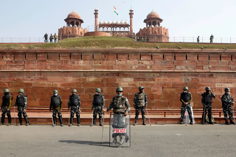 Aftermath of violent clashes between farmers and police, in Delhi