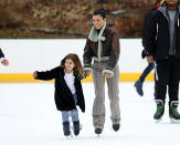 <p>The eldest Kardashian sister took daughter Penelope for a spin on the ice in New York’s Central Park on Sunday. (Photo: Pierre Suu/GC Images) </p>