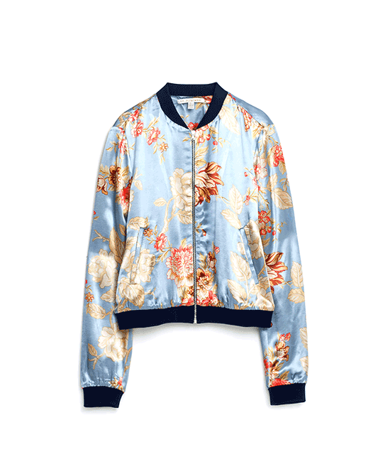 Zara Printed Bomber Jacket, $69.90, zara.com