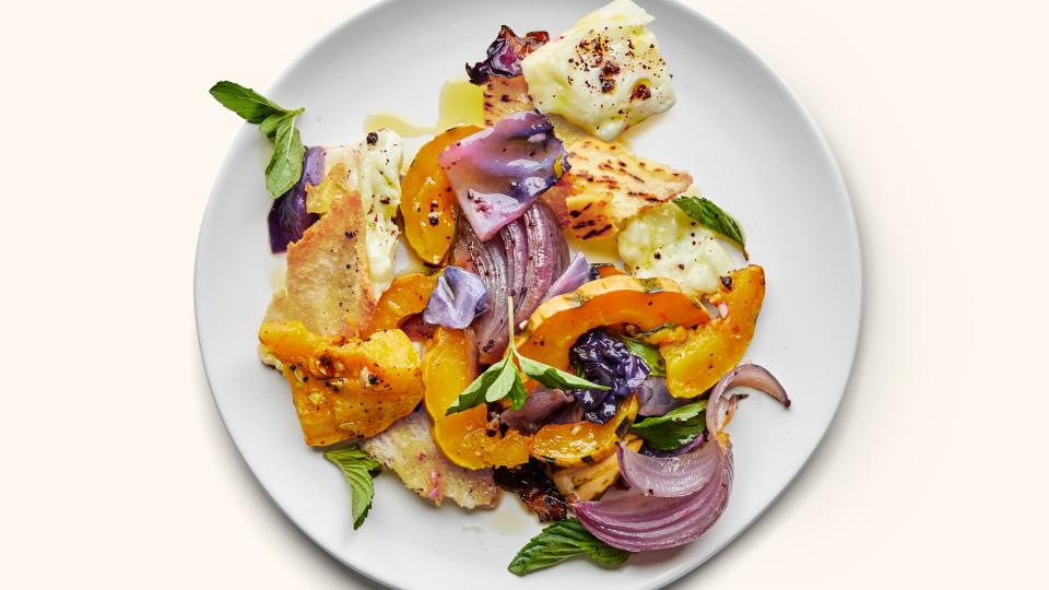 Warm Winter Vegetable Salad With Halloumi